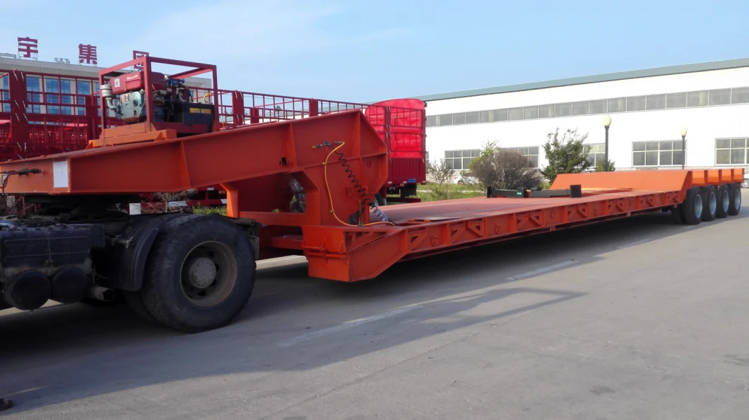 6 Axle Heavy Duty 100t Low Bed Semi Trailer Special Vehicle for Bridge Transportation